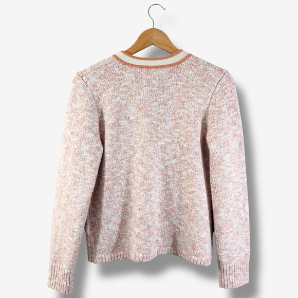 J. Crew Marled Sweater Lady Jacket Size S Pink Cream Orange Knit Preppy Spring - Picture 10 of 11